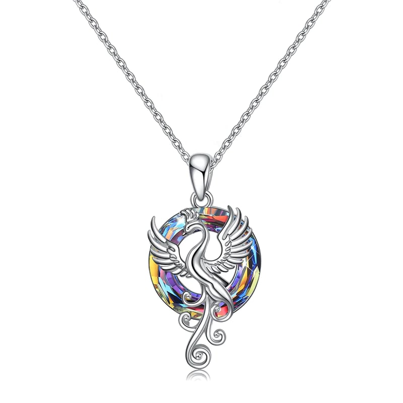 The Fire inside Me  Burns Brighter  than the Fire around Me Flying Phoenix necklace