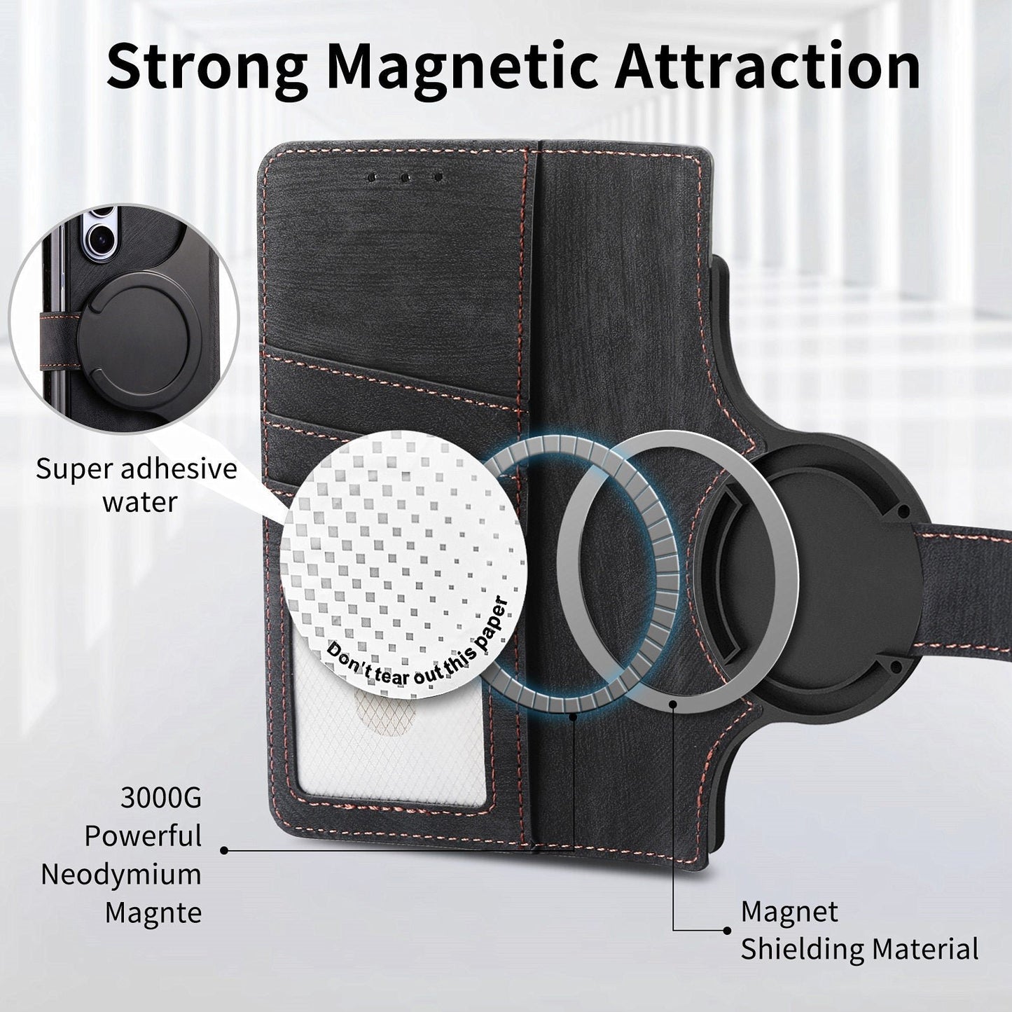 Suitable for Samsung Z Fold5/4/3 Mobile Phone Case Magnetic Detachable Leather Case