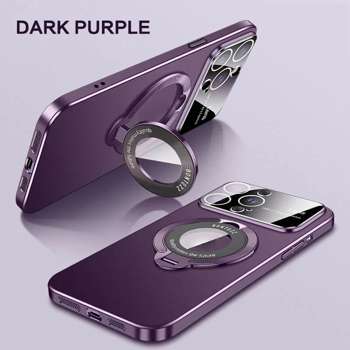 Large window iPhone case leak label magnetic bracket