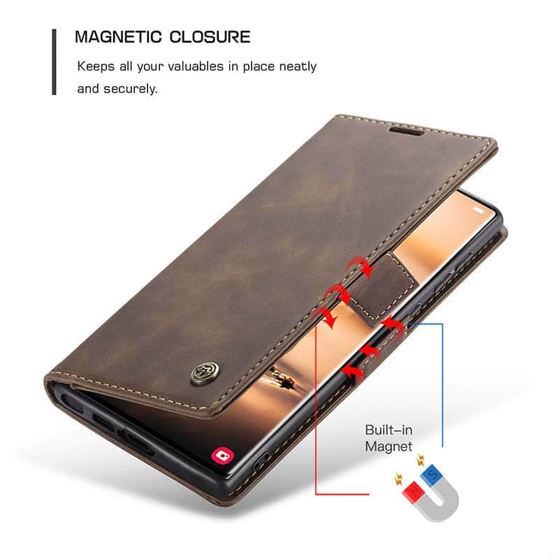 Luxury Leather Bracket Wallet Case For Galaxy A35