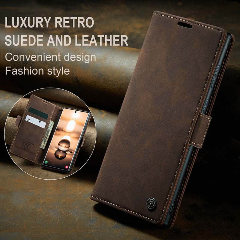 Luxury Leather Bracket Wallet Case For Galaxy A35