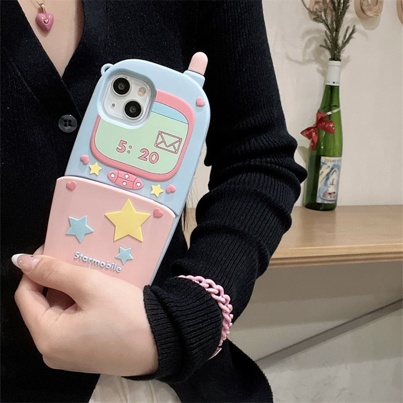 🔥HOT SALE🔥Funny Apple creative flip mirror phone case suitable for silicone