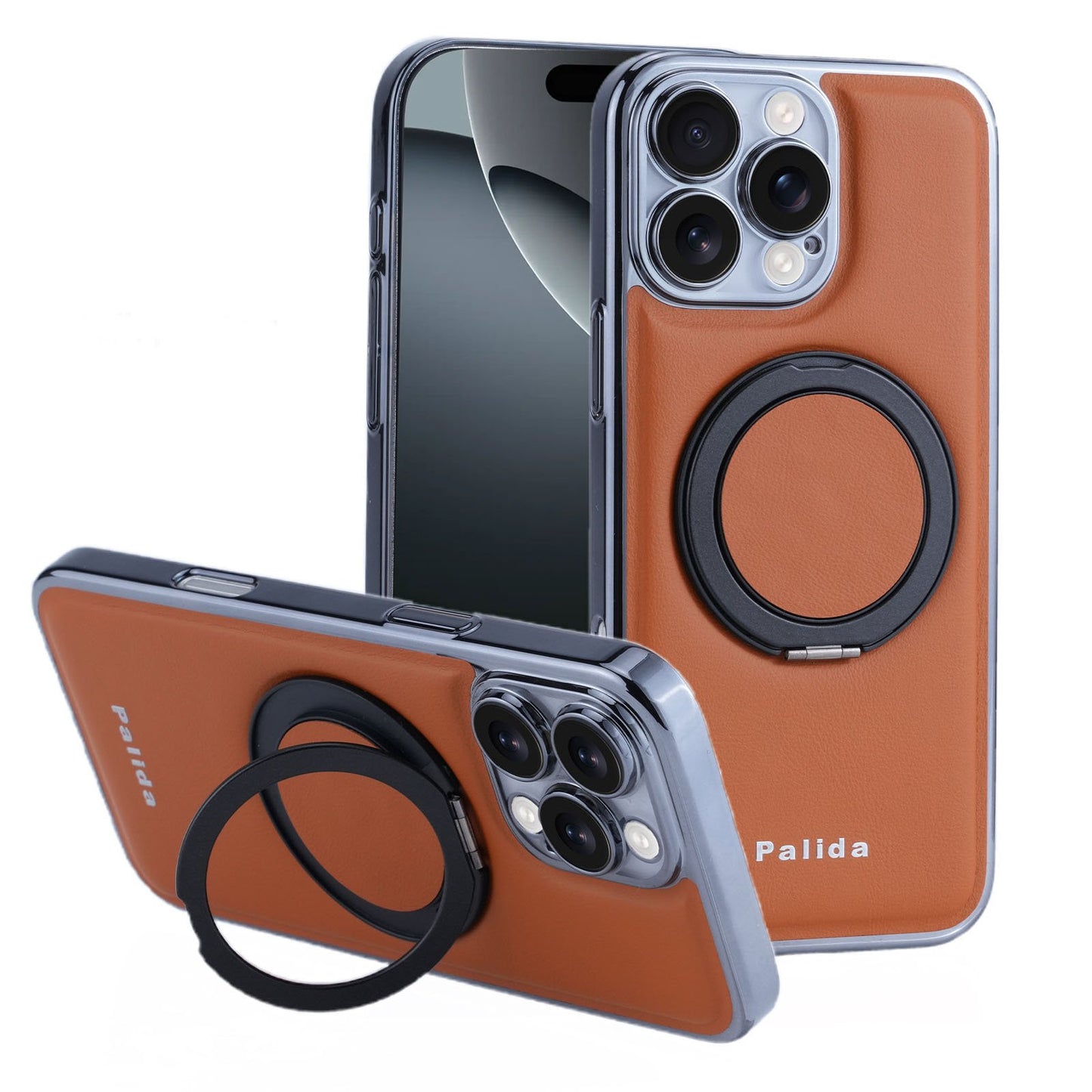 VERSATILEYUS TM  Magnetic rotating stand plating  fall protection case For IPhone16 15 14 13 Pro max Plus