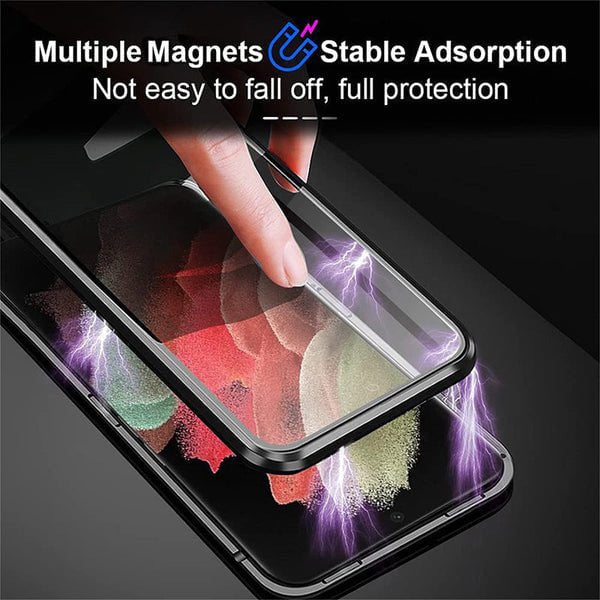 Magnetic Tempered Glass Double Sided Phone Case