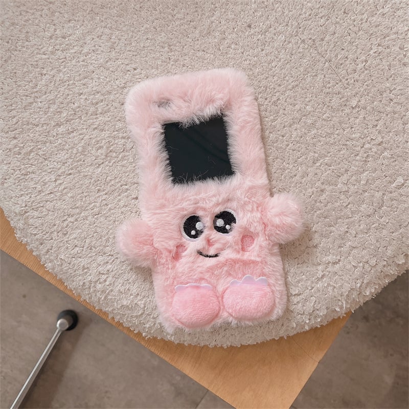 Plush Cartoon Monster Phone Case for Galaxy Z Flip 3/Galaxy Z Flip 4/Galaxy Z Flip 5/Galaxy Z Flip 6