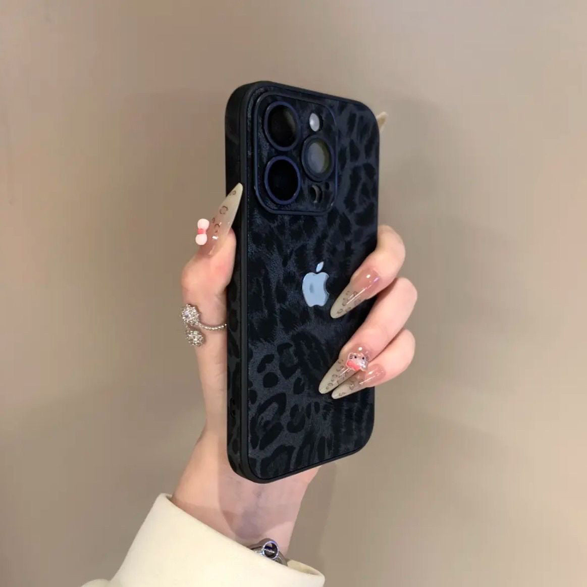 Leopard Skin Phone Case With Lens Film