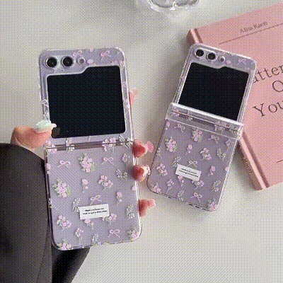 Floral bow phone case for Galaxy Z Flip 3/Galaxy Z Flip 4/Galaxy Z Flip 5/Galaxy Z Flip 6