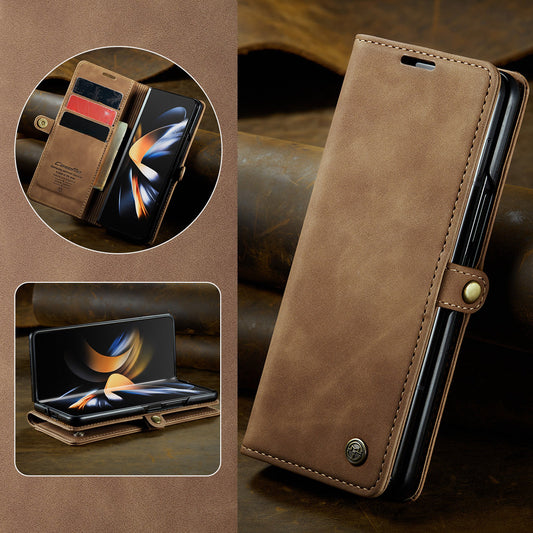 Luxury Matte Magnetic Buckle Leather Wallet Phone Case