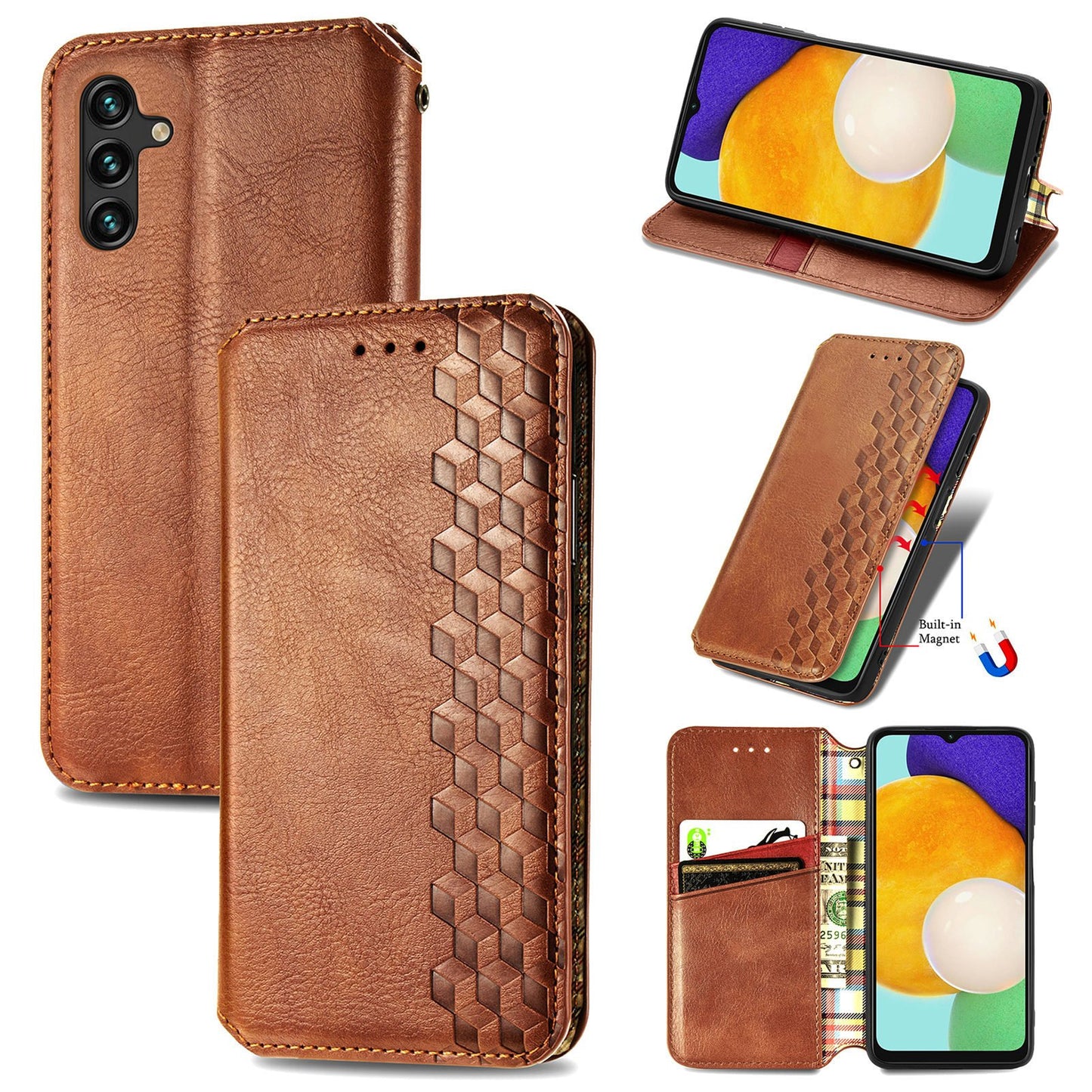 Luxury Leather Case Wallet Card Slot Stand Phone Cover For Samsung S23FE/S21FE/S20FE