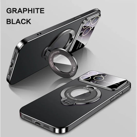 Large window iPhone case leak label magnetic bracket