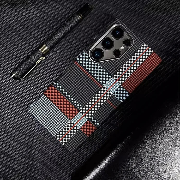 Magnetic Kevlar Carbon Fiber Pattern For Samsung