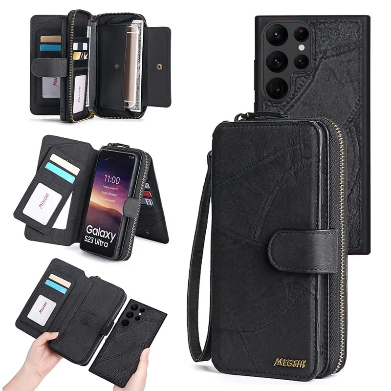 Large Capacity Wallet Type PU Leather Phone Case For Samsung S / Note Series