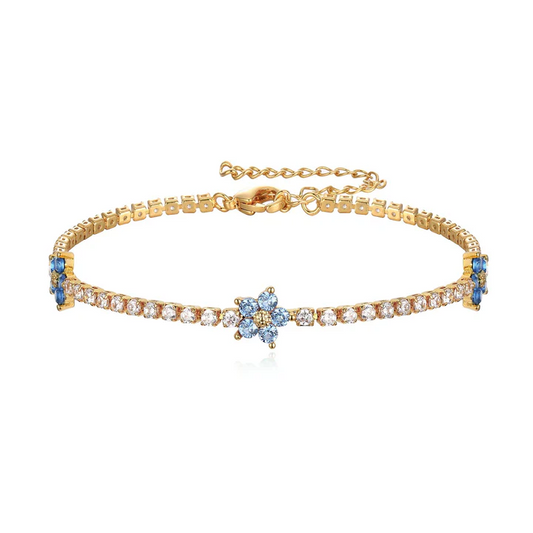 “Bloom for You” – Petite Floral CZ Bracelet