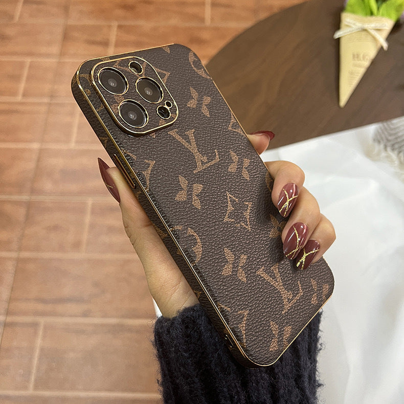 Fashion brand leather luxury high-end mobile phone case iPhone15 pro max