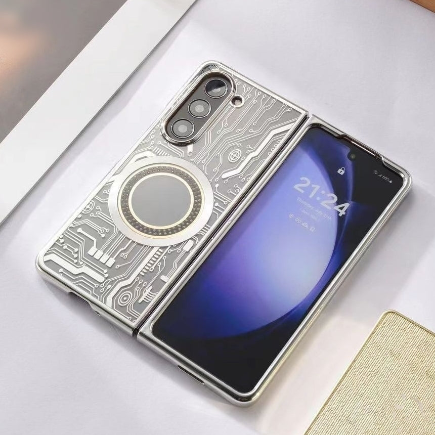 Plating Mechanical Circuit Diagram Magnetic Phone Case