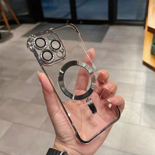 Bezel-less Magnetic Phone Case - Electroplated Half-wrapped Drop-proof