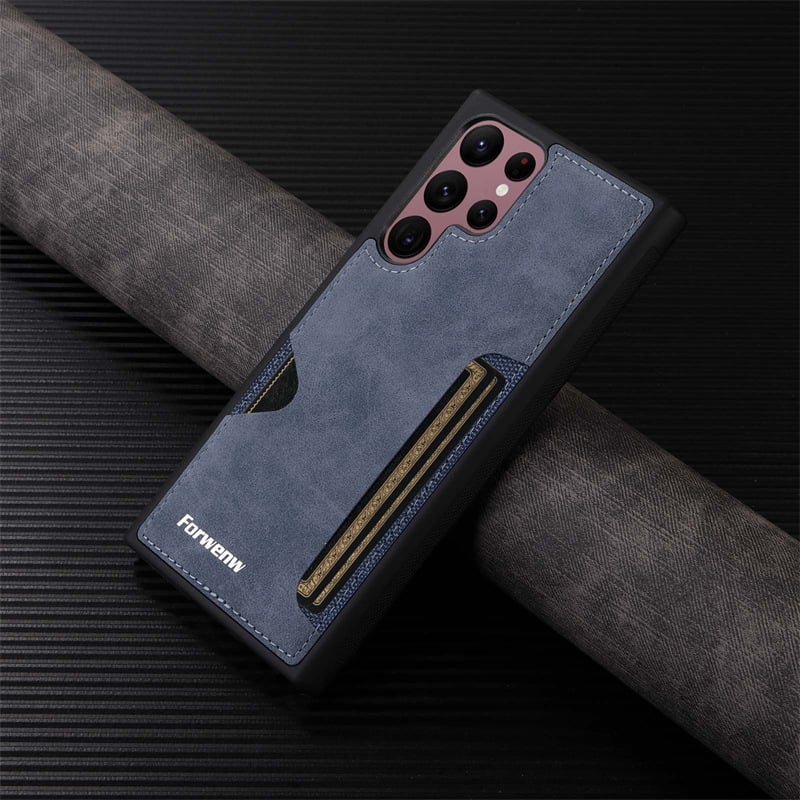 Card slot leather case anti-fall mobile phone case for Galaxy S25/S24/S23/S22/S21 series