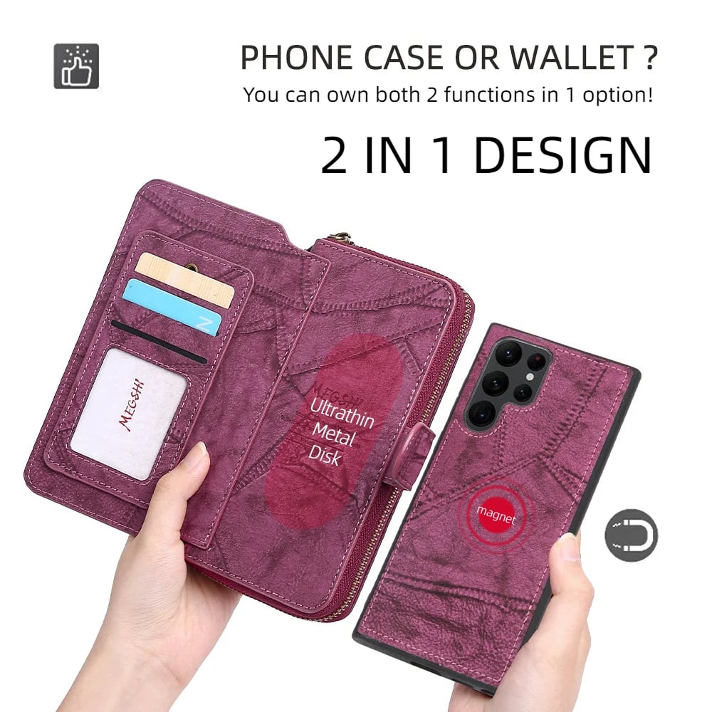 Large Capacity Wallet Type PU Leather Phone Case For Samsung S / Note Series