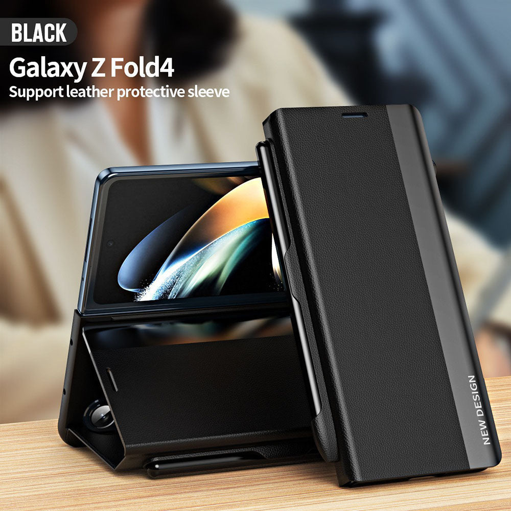 Magnetic Flip Cover Leather Case Pen Slot With Stylus Anti-Fall Phone Case For Samsung Galaxy Z Fold