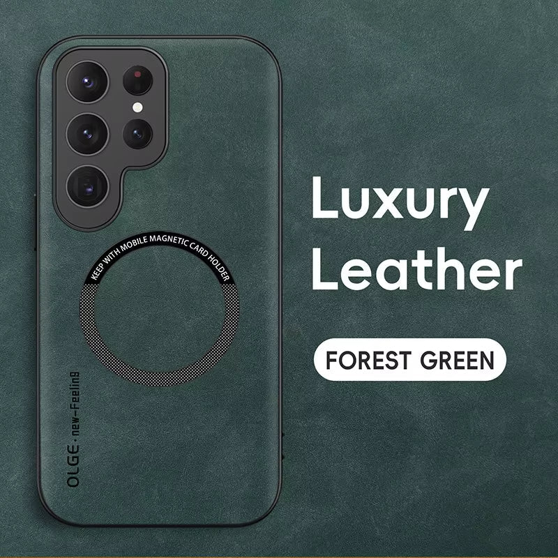 Magnetic For Magsafe Leather Case For Samsung Galaxy