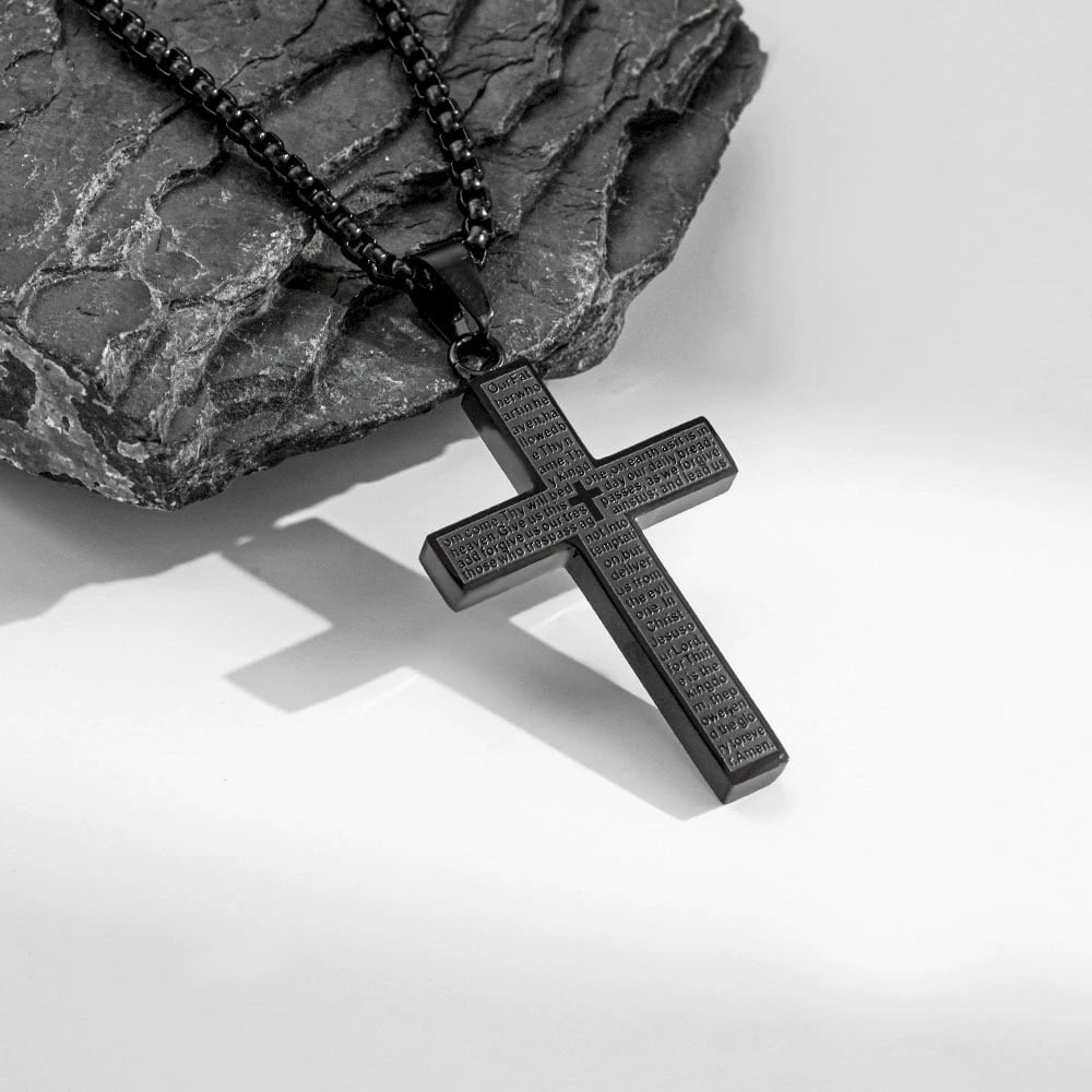 🙏Easter’s Hot Selling & 🔥🔥Lord‘s Prayer Scibble Cross Necklace