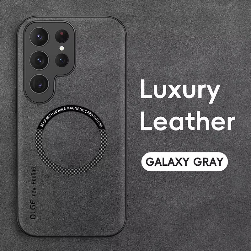 Magnetic For Magsafe Leather Case For Samsung Galaxy