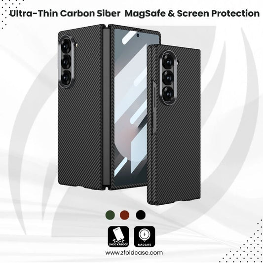 Razor-Thin Carbon Fiber Z Fold 7, 6,5  MagSafe & HD Screen Protection Case