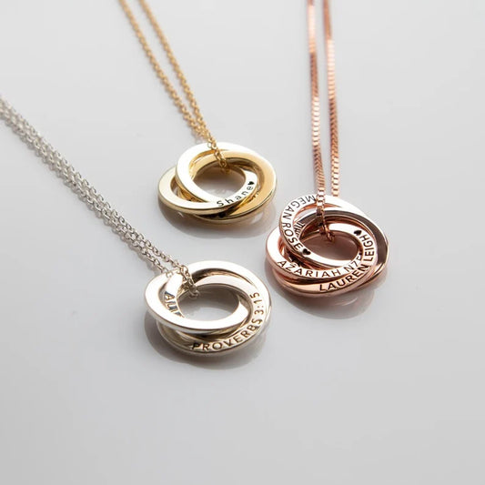 Minimalist Personalized Interlocking Circle Necklace