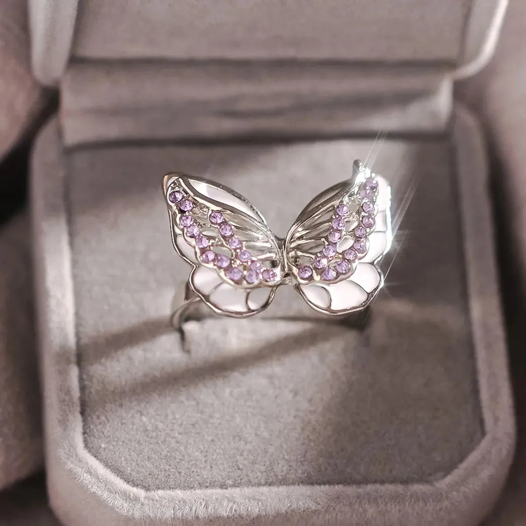 FOR MEMORIAL - DIAMOND DOUBLE BUTTERFLY RING