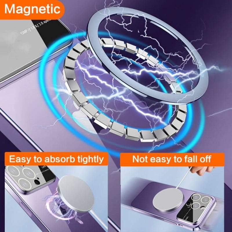 Large Window Magnetic Clear Case For iPhone 15 Series