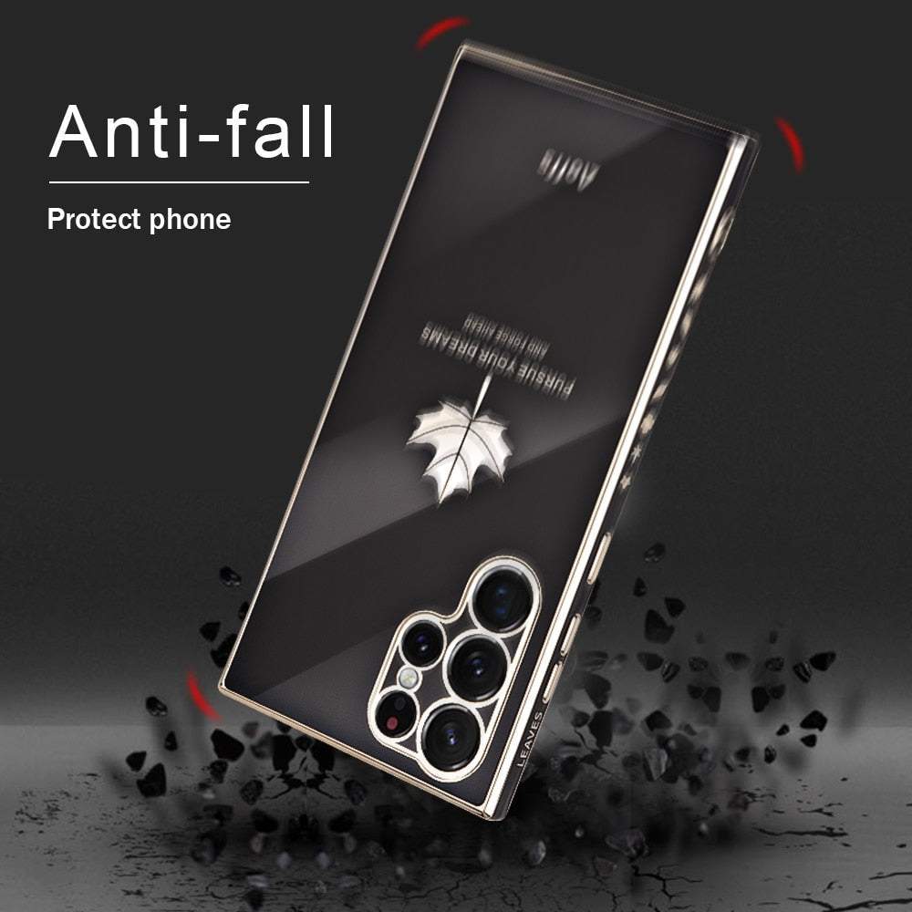 Electroplated Maple Leaf Case For Samsung  For S24 Series and S23FE