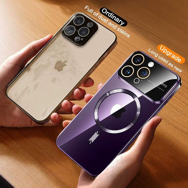 Large Window Magnetic Clear Case For iPhone 15 Series