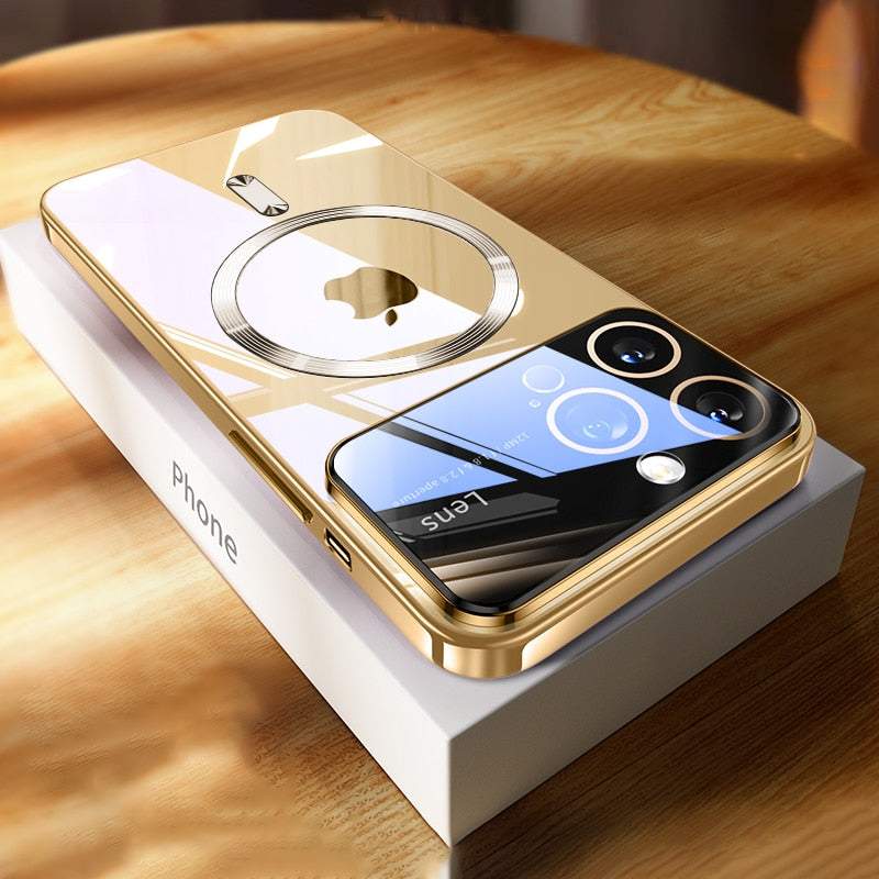 Large Window Magnetic Clear Case For iPhone 15 Series