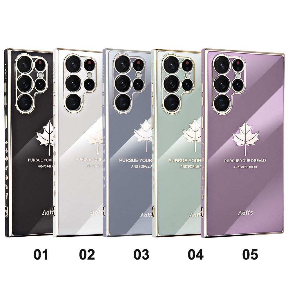 Electroplated Maple Leaf Case For Samsung  For S24 Series and S23FE