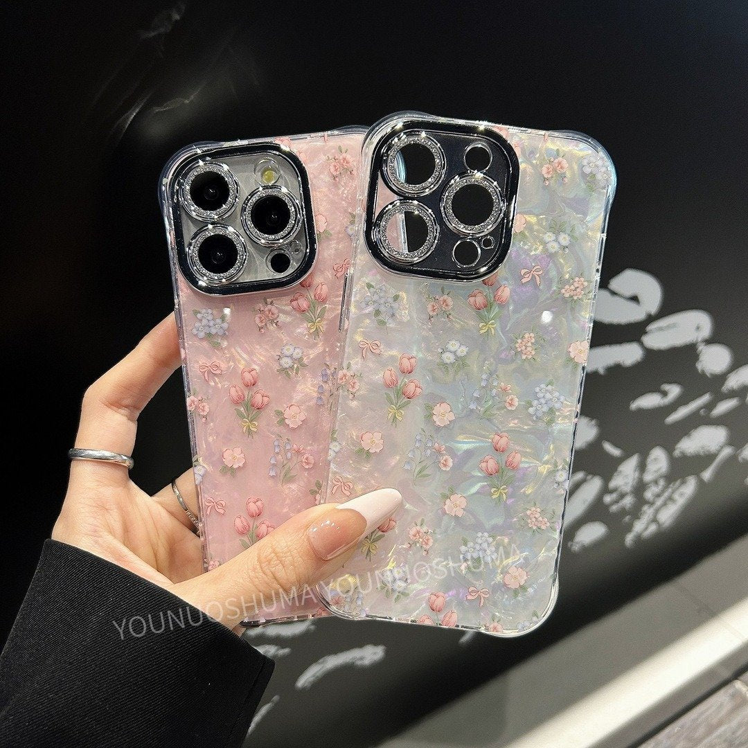 iPhone 12/13/14/15/16 Case Korean Style Drop-proof Shell Pattern All-inclusive Phone Case