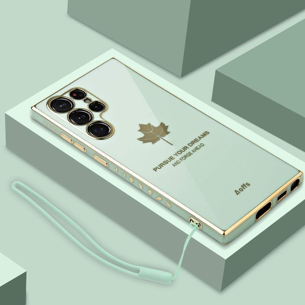 Electroplated Maple Leaf Case For Samsung  For S24 Series and S23FE