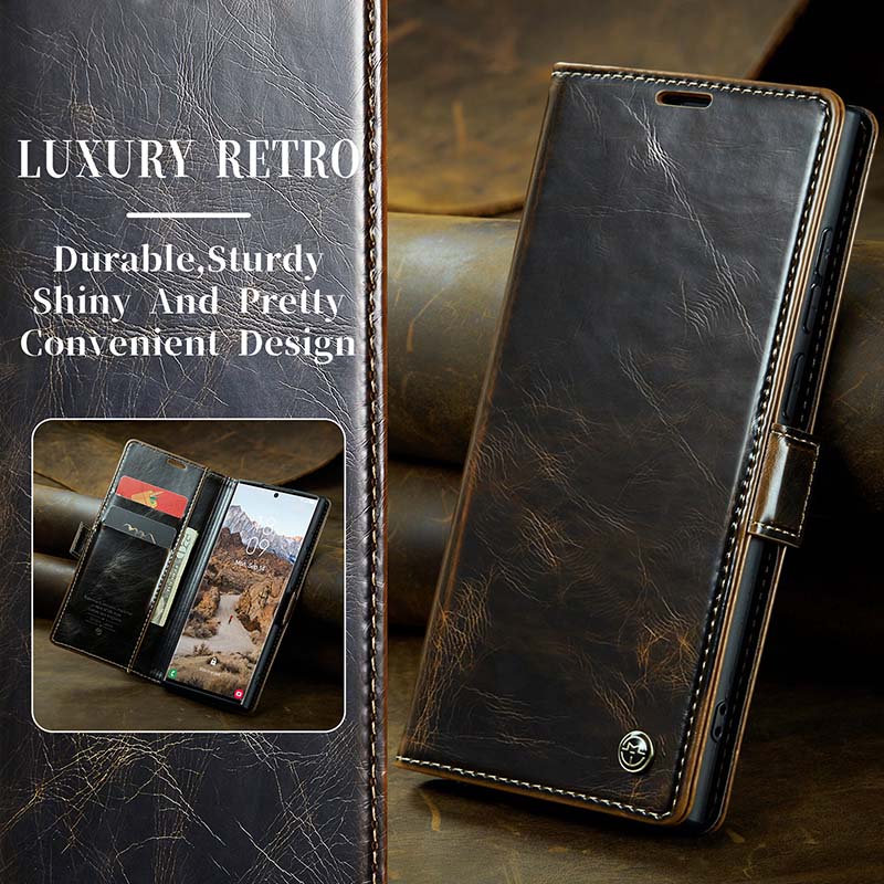 Luxury Flip Leather Phone Case for Galaxy S24 Ultra/S23 Ultra/S22 Ultra