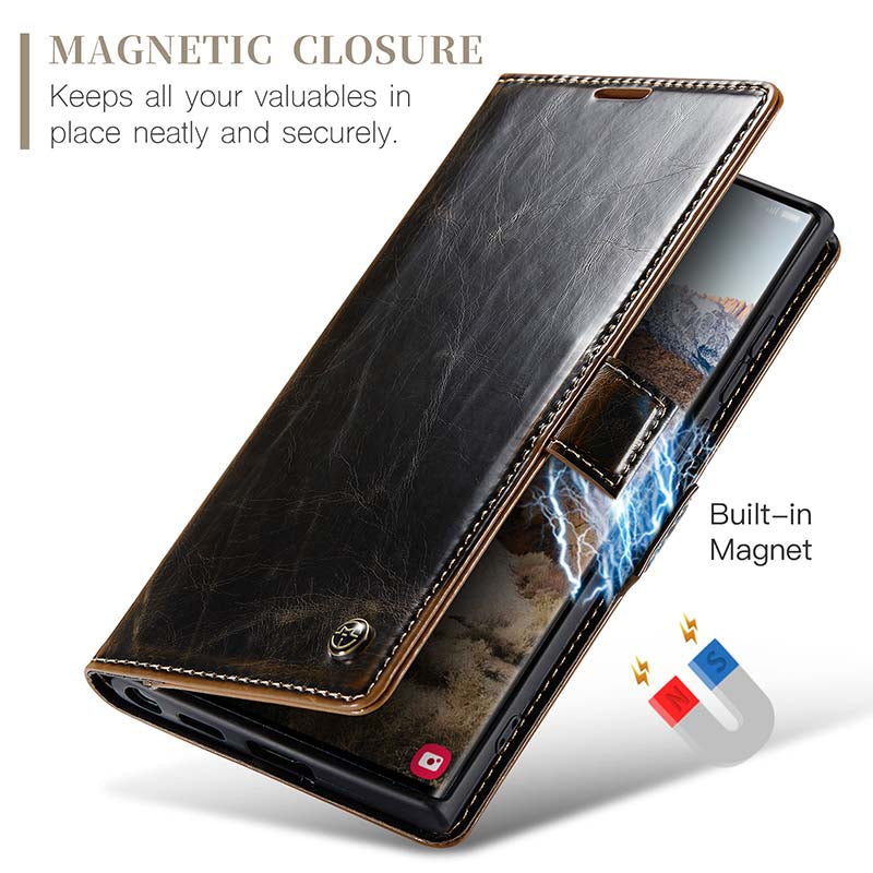 Luxury Flip Leather Phone Case for Galaxy S24 Ultra/S23 Ultra/S22 Ultra