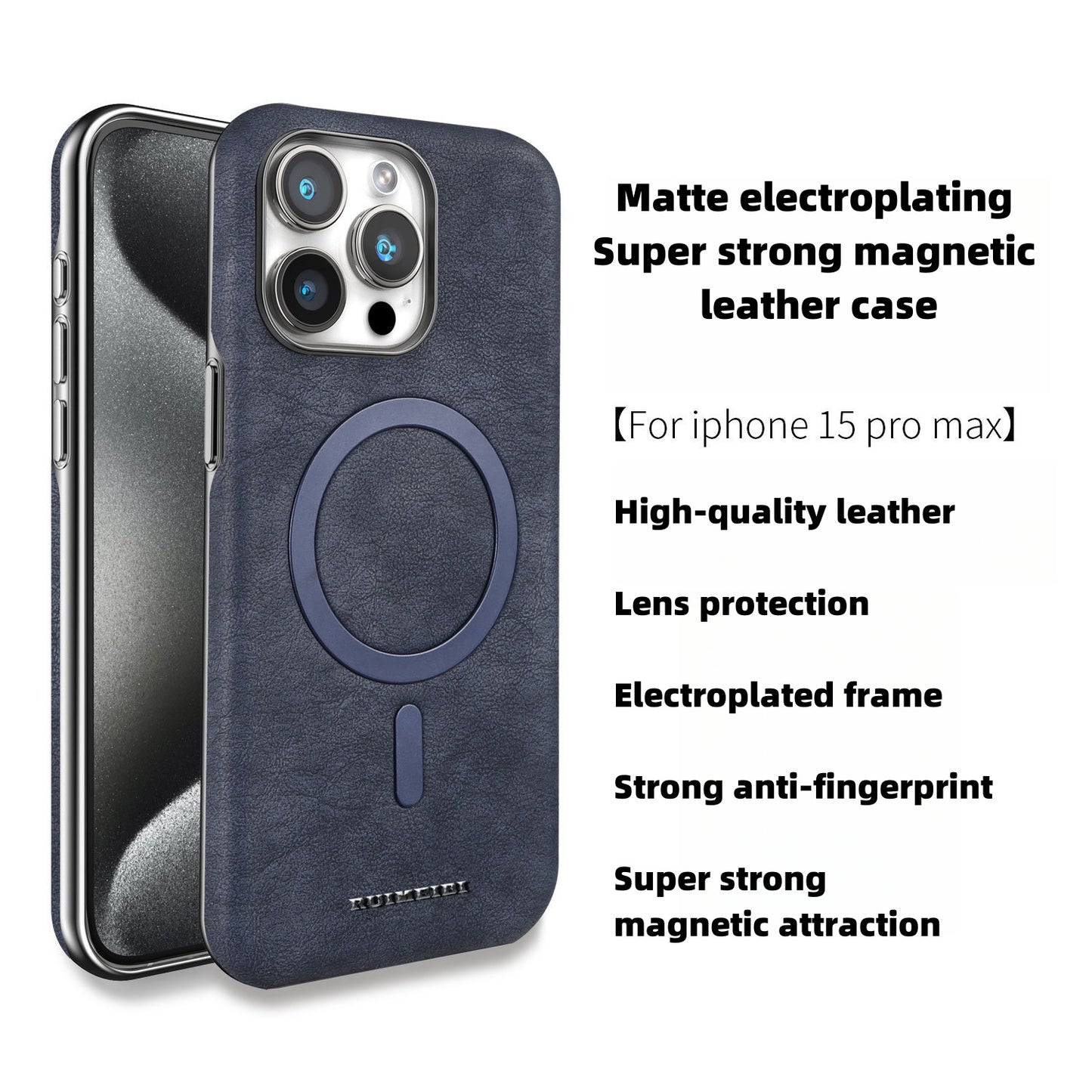 IPhone high-end business super strong magnetic leather mobile phone case