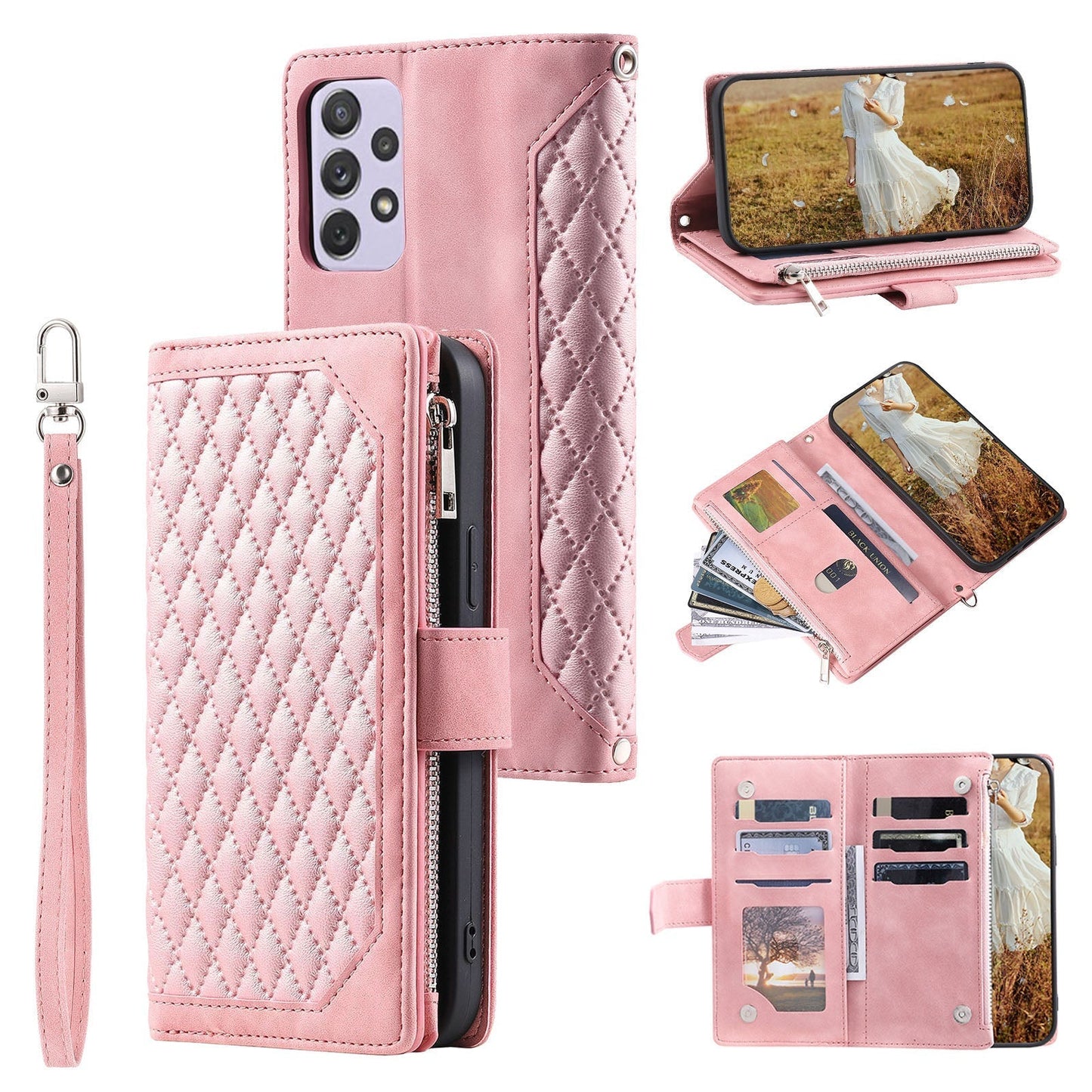 New Zipper Wallet Leather Phone Case for Samsung S Series