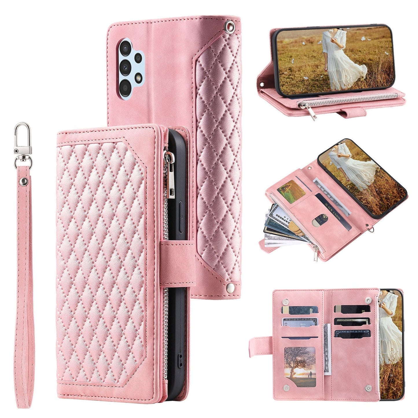 New Zipper Wallet Leather Phone Case for Samsung S Series