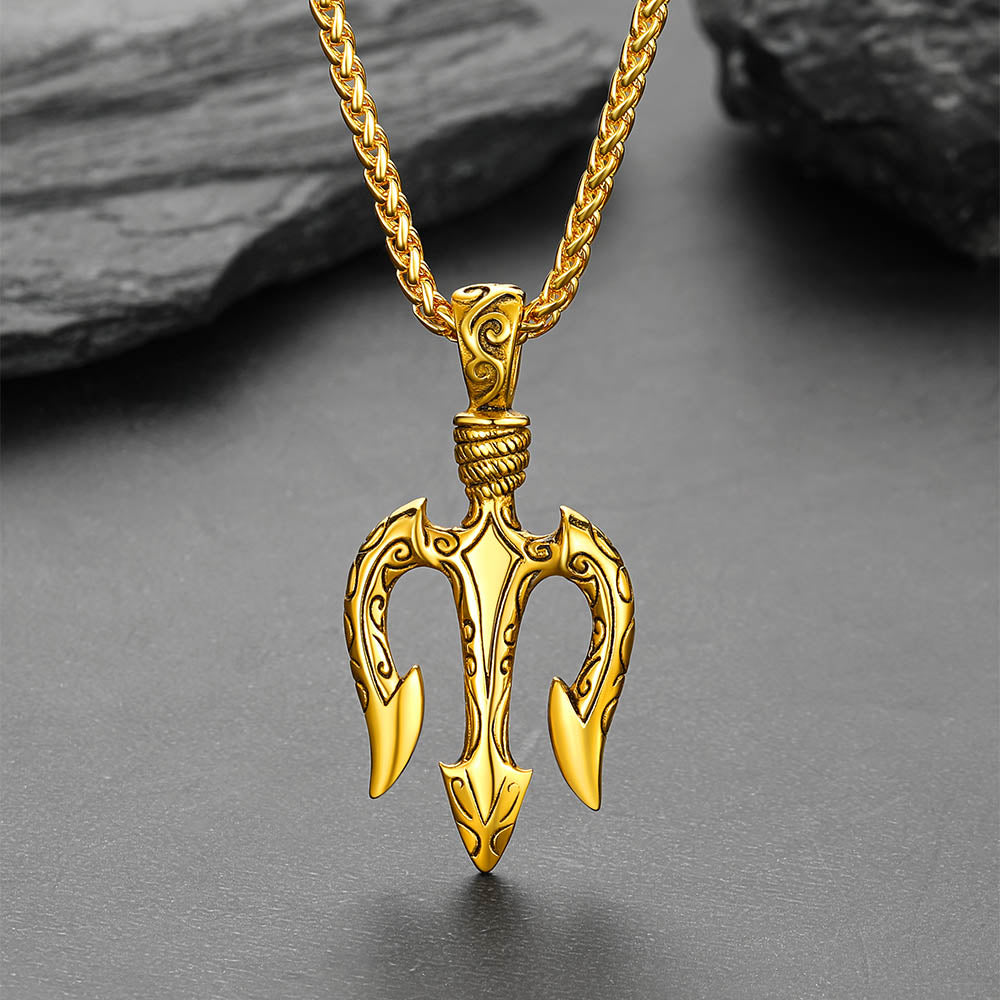 Poseidon Trident Necklace Ancient Greece Amulet Pendant