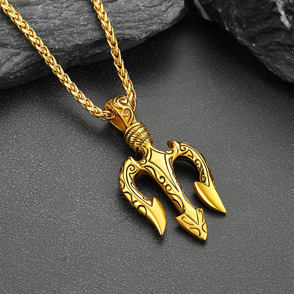 Poseidon Trident Necklace Ancient Greece Amulet Pendant