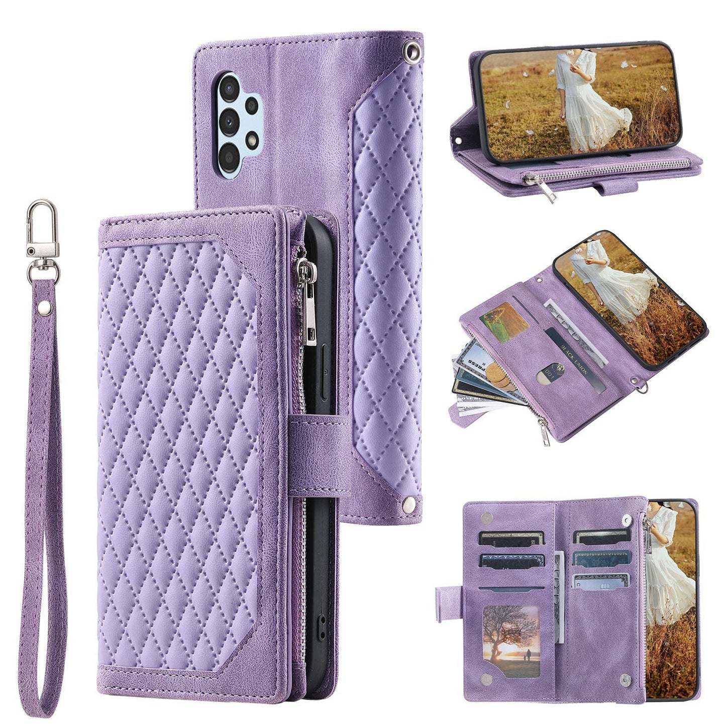 New Zipper Wallet Leather Phone Case for Samsung S Series