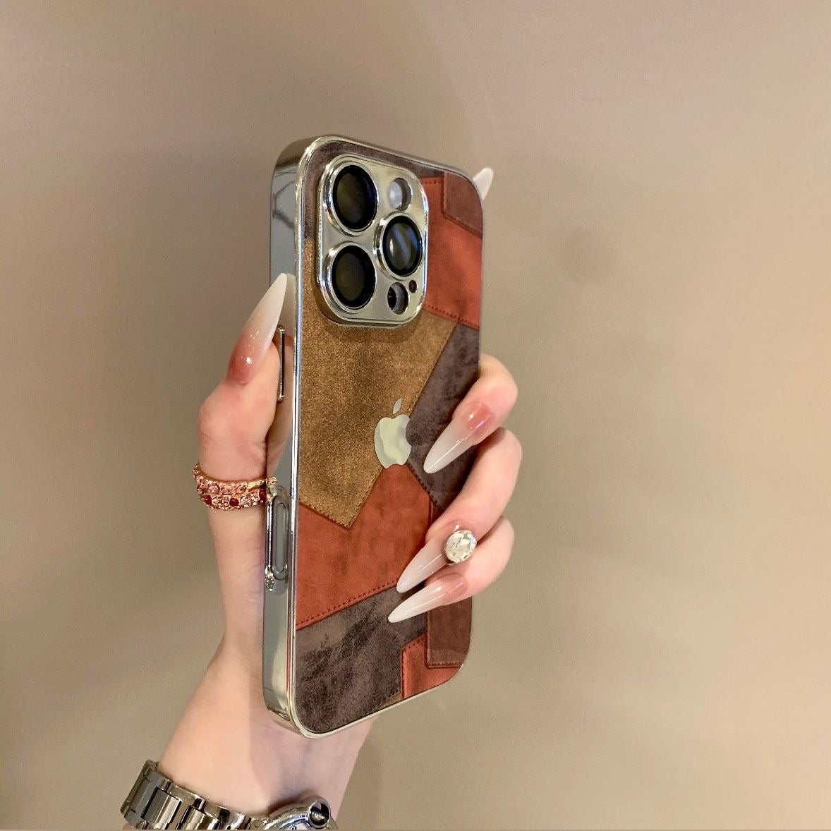 Luxury Velvet Stitching Case For iPhone