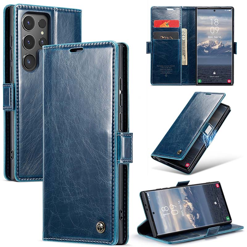 Luxury Flip Leather Phone Case for Galaxy S24 Ultra/S23 Ultra/S22 Ultra