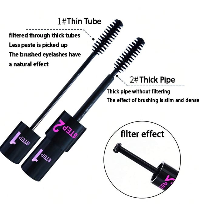 Long, Thick Curly Eyelashes Mascara with Dual Purpose