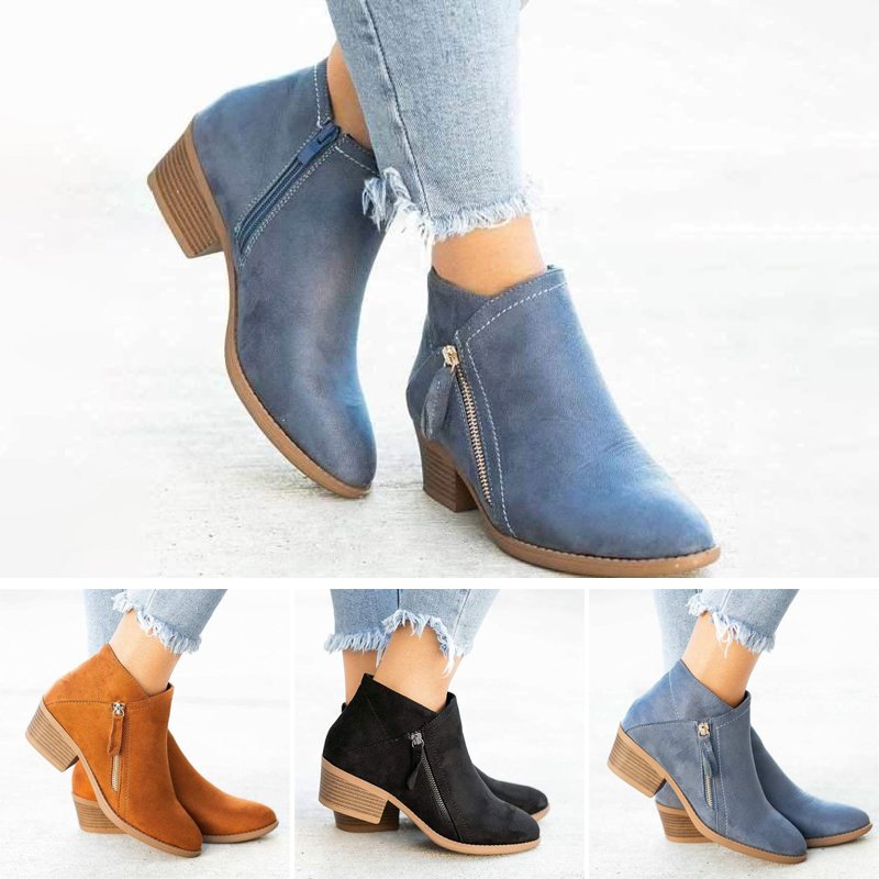 Women's boots with zip and heel