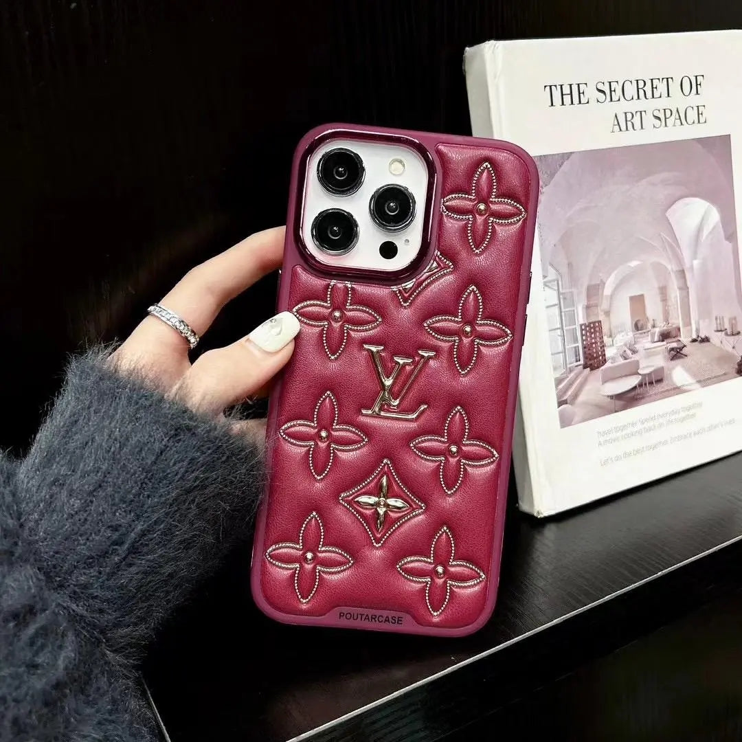 Four-leaf clover leather iPhone case