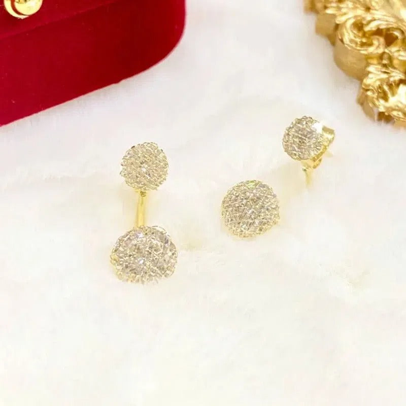 【BUY 1 FREE 1】Grid Two Zircon Stud Earrings